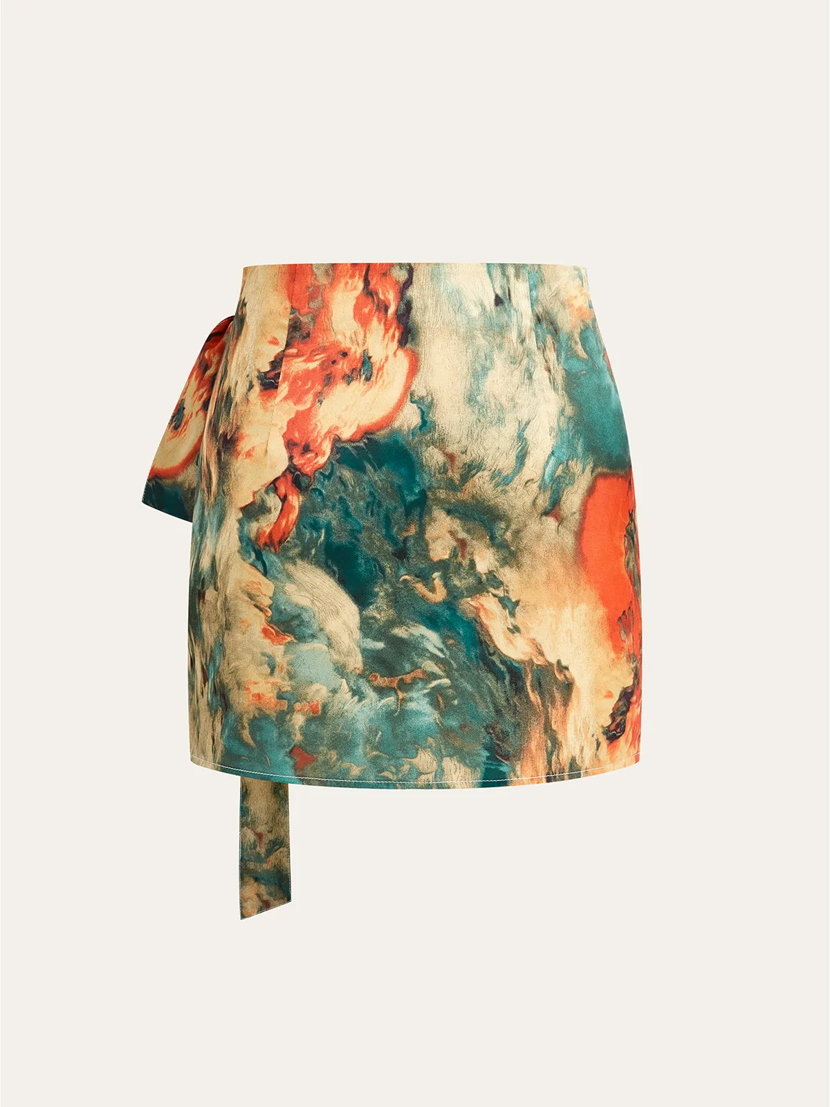 Colorful Printed Wrap-Tie Mini Skirt sold by COMMENSE product image thumbnail 2