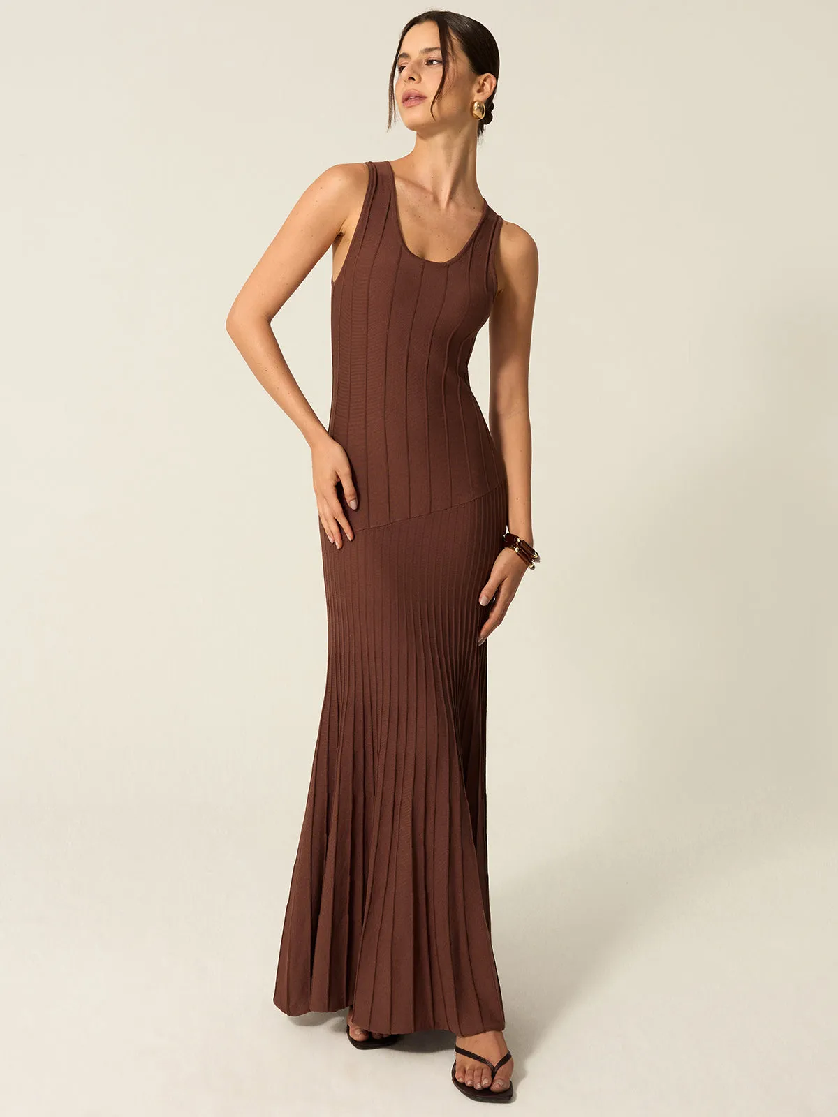 Ribbed Knit Maxi Dress sold by COMMENSE product image thumbnail 2