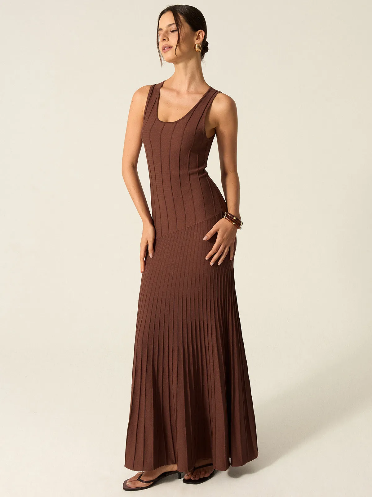Ribbed Knit Maxi Dress sold by COMMENSE product image thumbnail 5