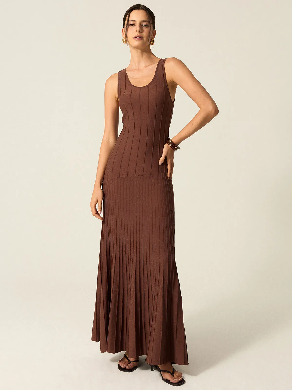 Ribbed Knit Maxi Dress sold by COMMENSE