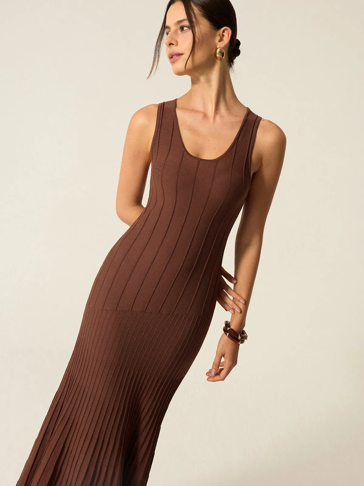 Ribbed Knit Maxi Dress sold by COMMENSE product image thumbnail 3