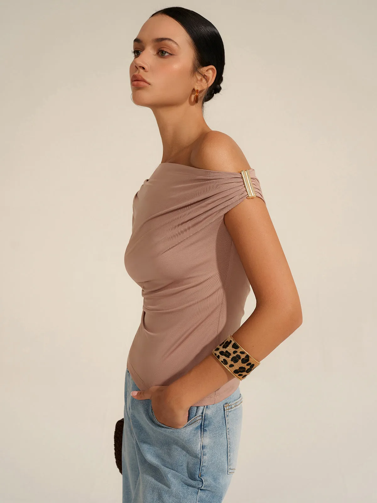 Ruched One-Shoulder Top sold by COMMENSE product image thumbnail 3