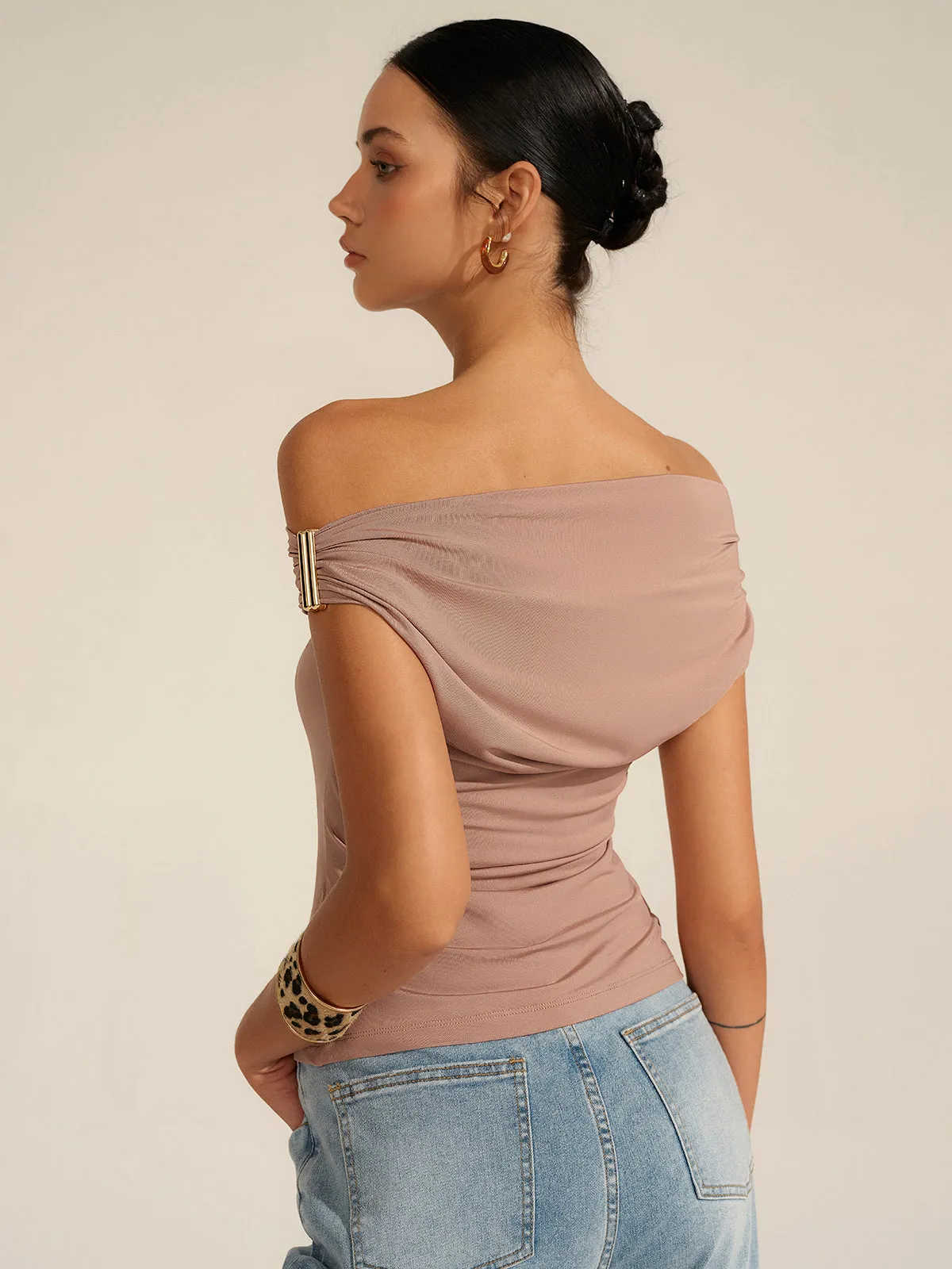 Ruched One-Shoulder Top sold by COMMENSE product image thumbnail 2