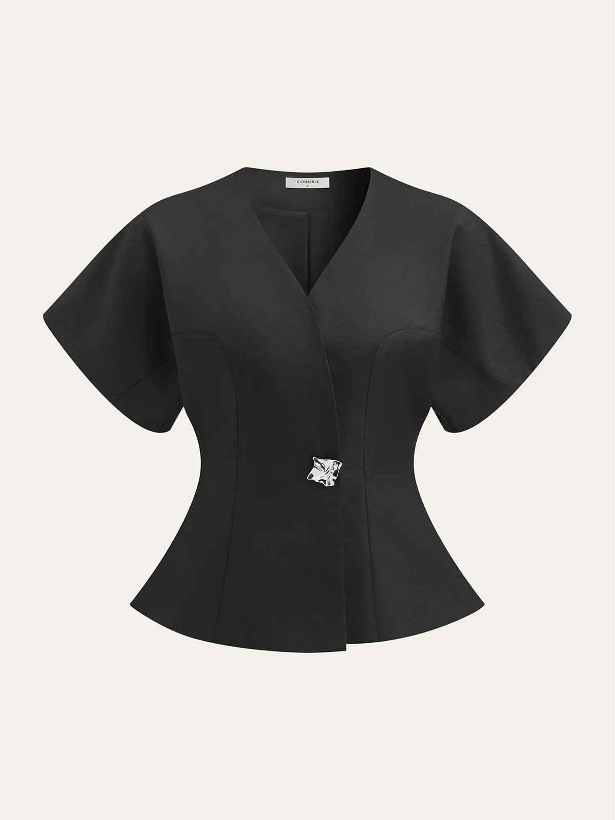 V-Neck Peplum Top sold by COMMENSE