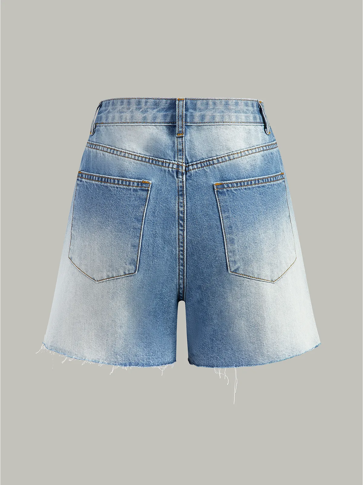 Asymmetric-Waist Distressed Denim Shorts sold by COMMENSE product image thumbnail 2