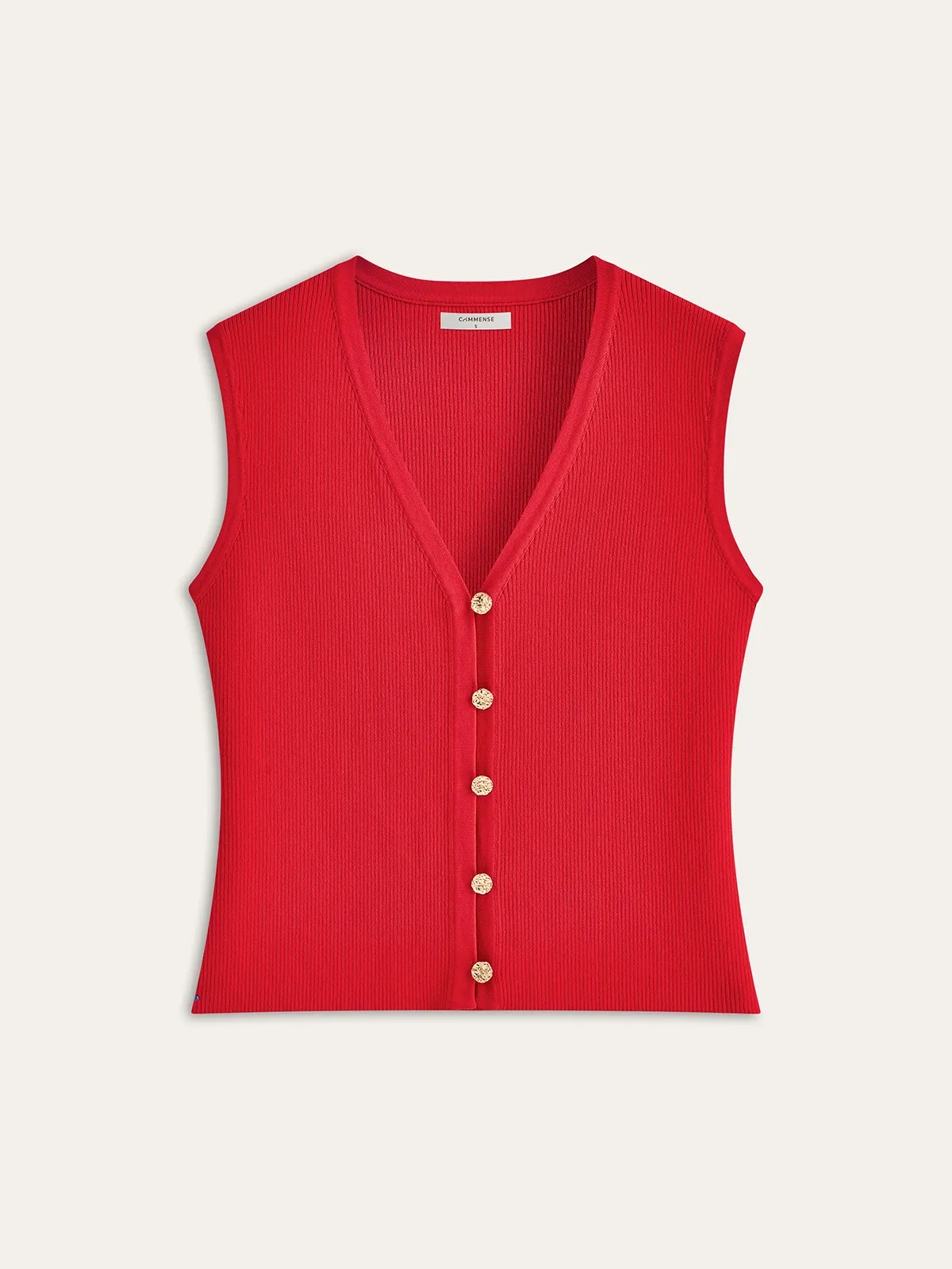 V-Neck Button Down Knitted Vest sold by COMMENSE product image thumbnail 2