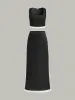 Contrast Trim Skirt Set sold by COMMENSE