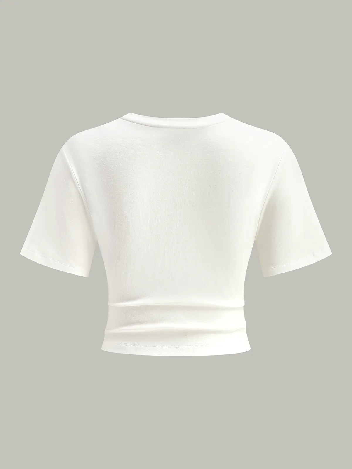 Cropped Knot-Front T-Shirt sold by COMMENSE product image thumbnail 2