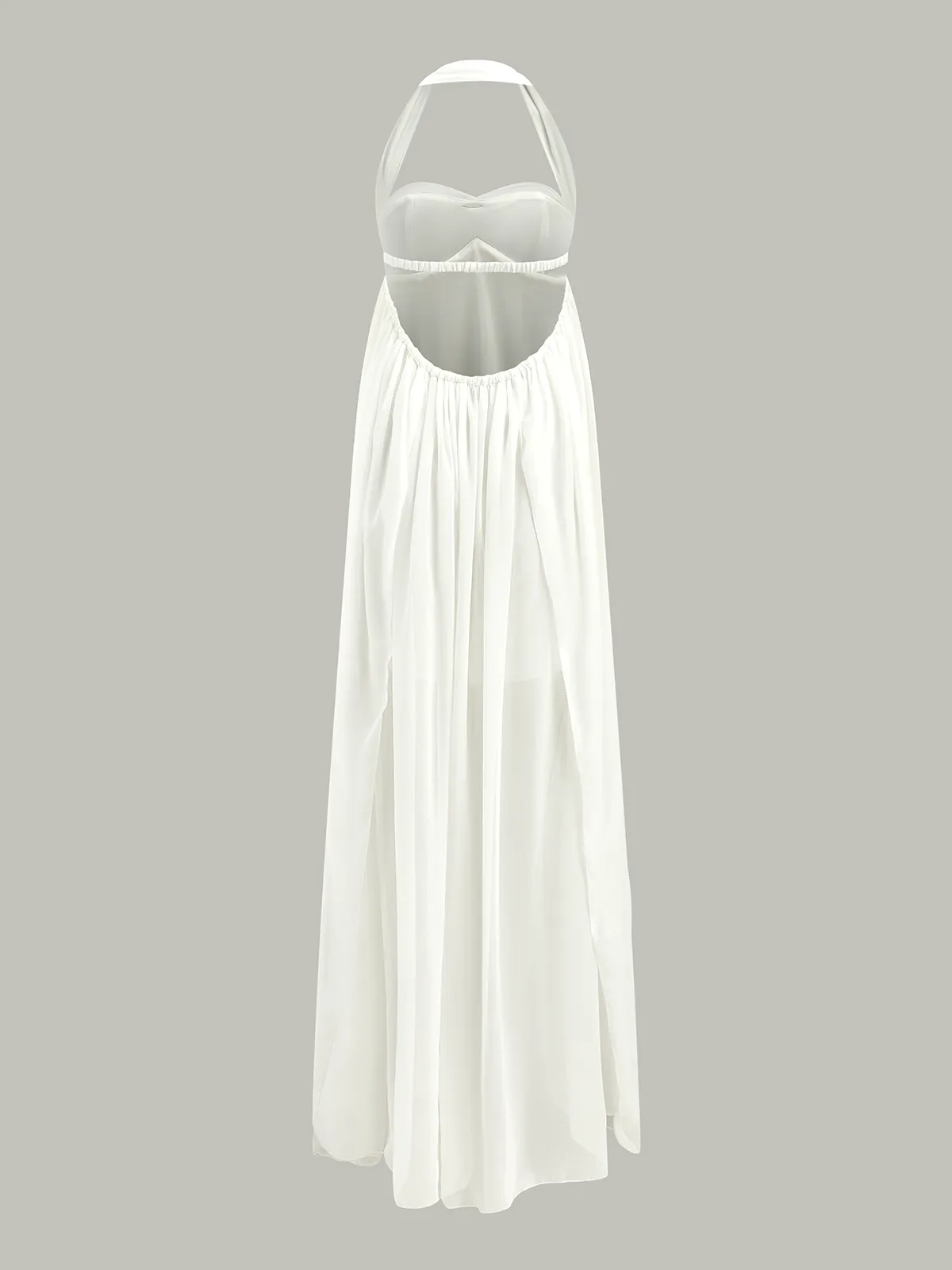 Halter Ruffle Backless Maxi Dress sold by COMMENSE product image thumbnail 3