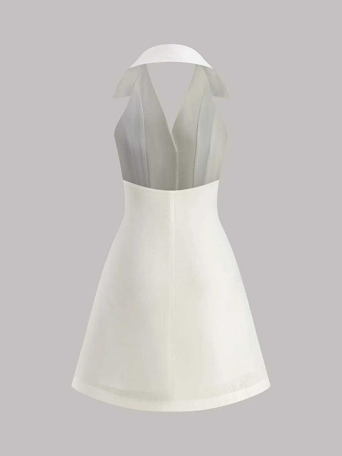 Halter Collar Button-Up Mini Dress sold by COMMENSE product image thumbnail 3