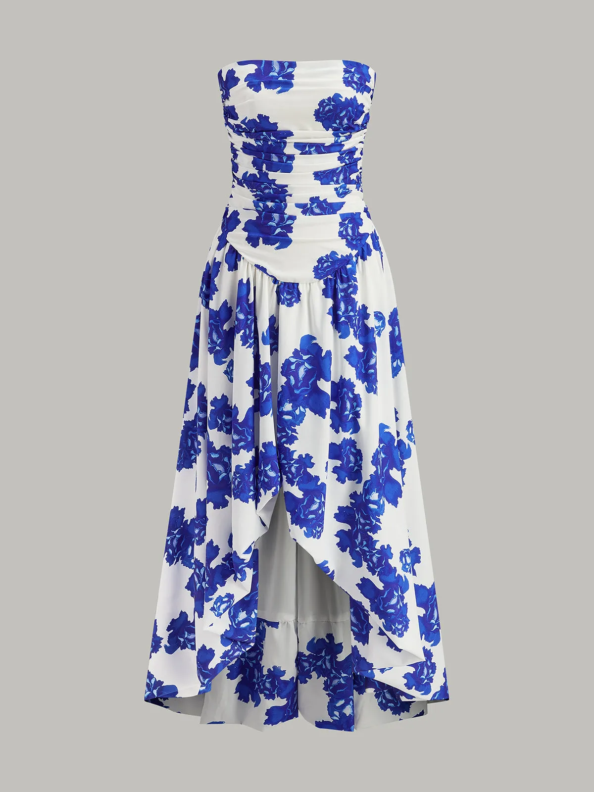 Strapless Floral Print Maxi Dress sold by COMMENSE