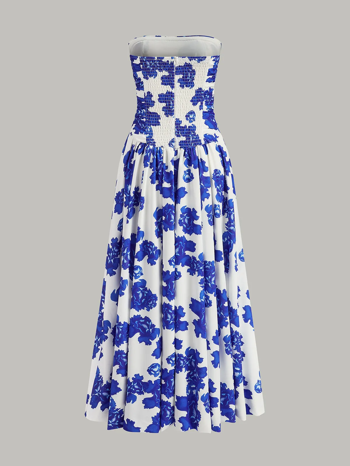Strapless Floral Print Maxi Dress sold by COMMENSE product image thumbnail 2