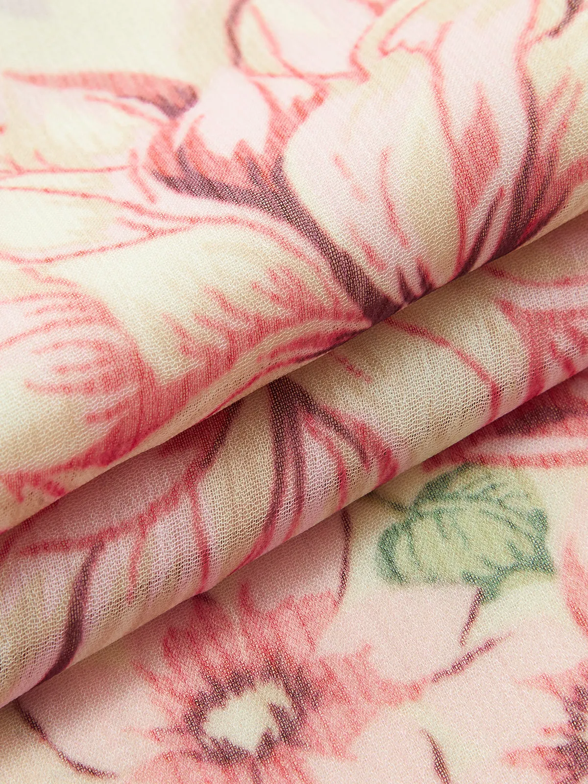 Floral Print Bow Neck Belted Maxi Dress sold by COMMENSE product image thumbnail 4