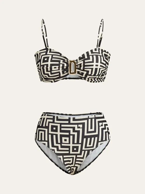 Geometric Print Bikini Set sold by COMMENSE
