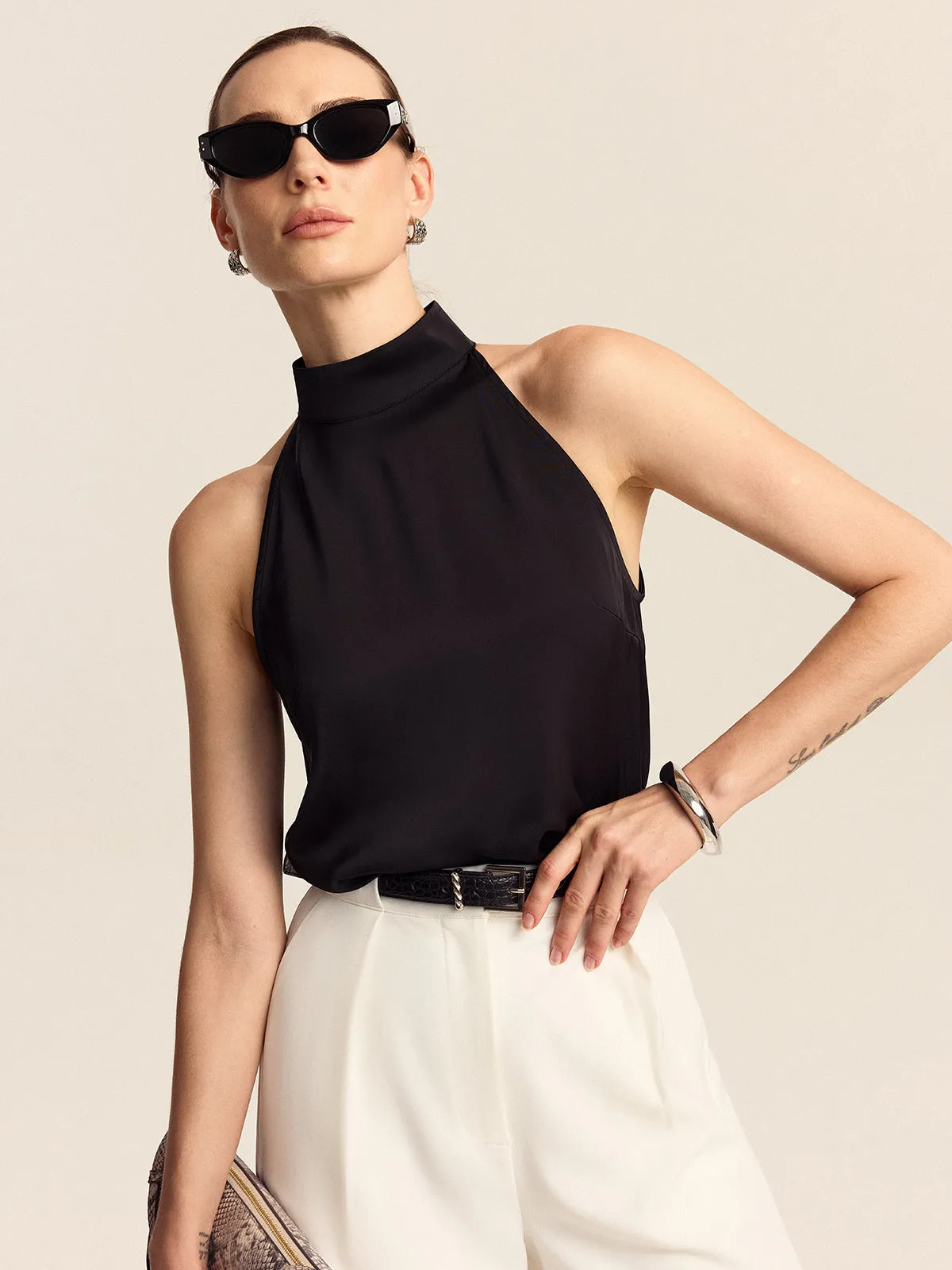 Satin Halter Top sold by COMMENSE product image thumbnail 5