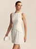 Pleated Hem Mini Dress sold by COMMENSE