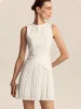 Pleated Hem Mini Dress sold by COMMENSE