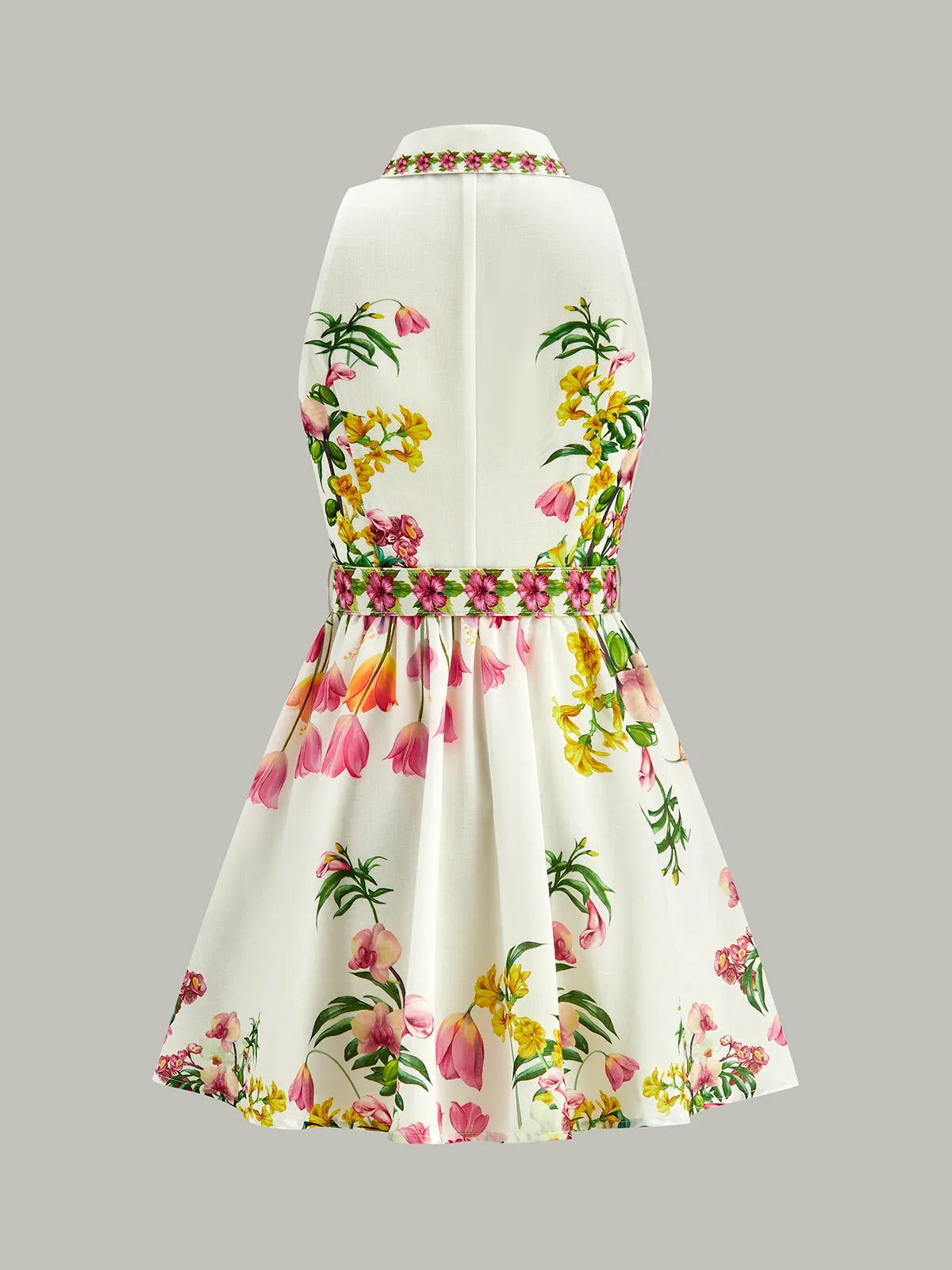 Floral Print Belted Mini Dress sold by COMMENSE product image thumbnail 4