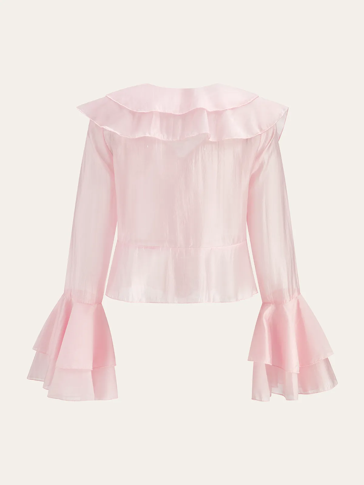 Ruffled V-Neck Bell-Sleeve Top sold by COMMENSE product image thumbnail 4