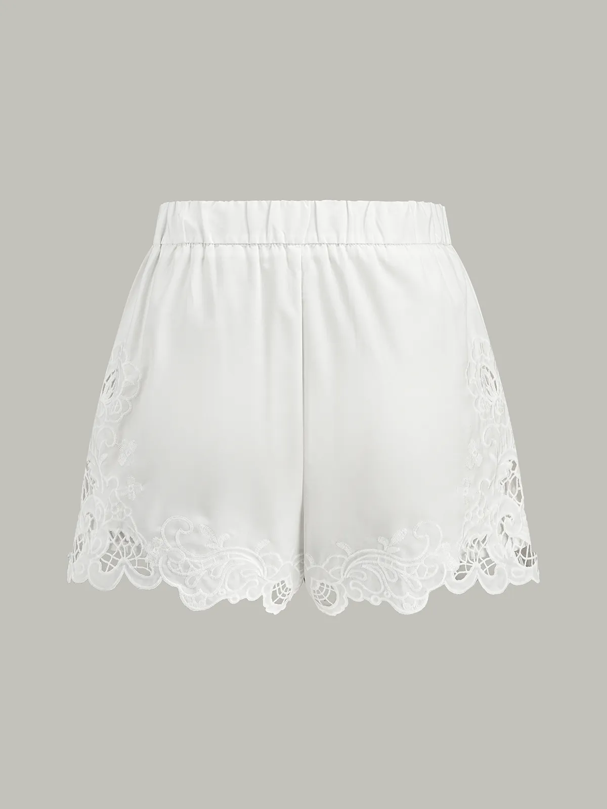 Lace Trim Mid-Waist Shorts sold by COMMENSE product image thumbnail 2