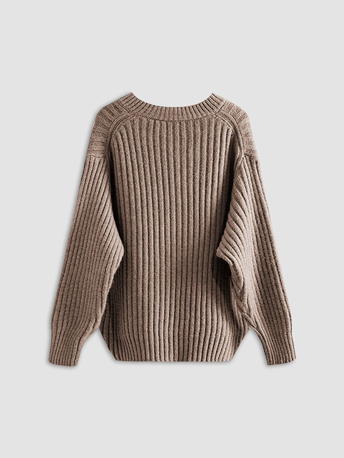 Basic V-Neck Ribbed Sweater sold by COMMENSE product image thumbnail 3