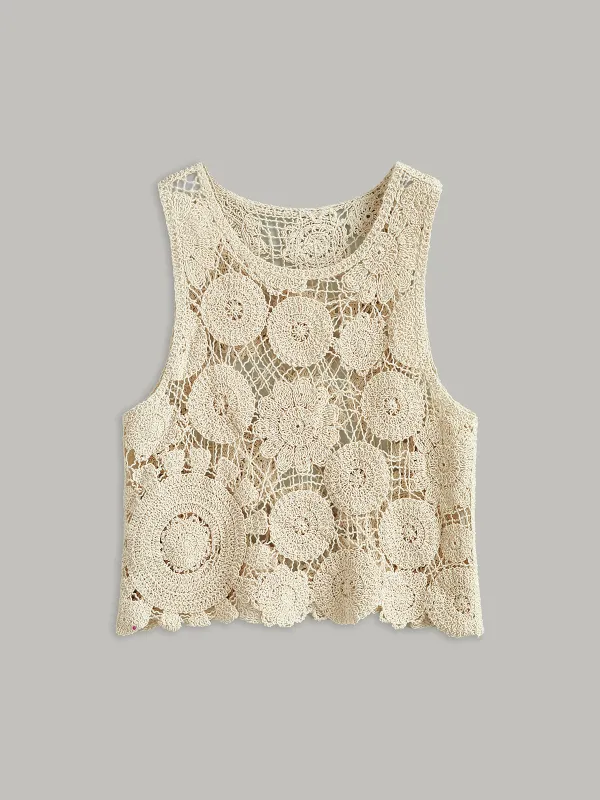 Sheer Sleeveless Cotton Sweater Vest sold by COMMENSE