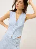 Striped Button-Front Skirt Set sold by COMMENSE