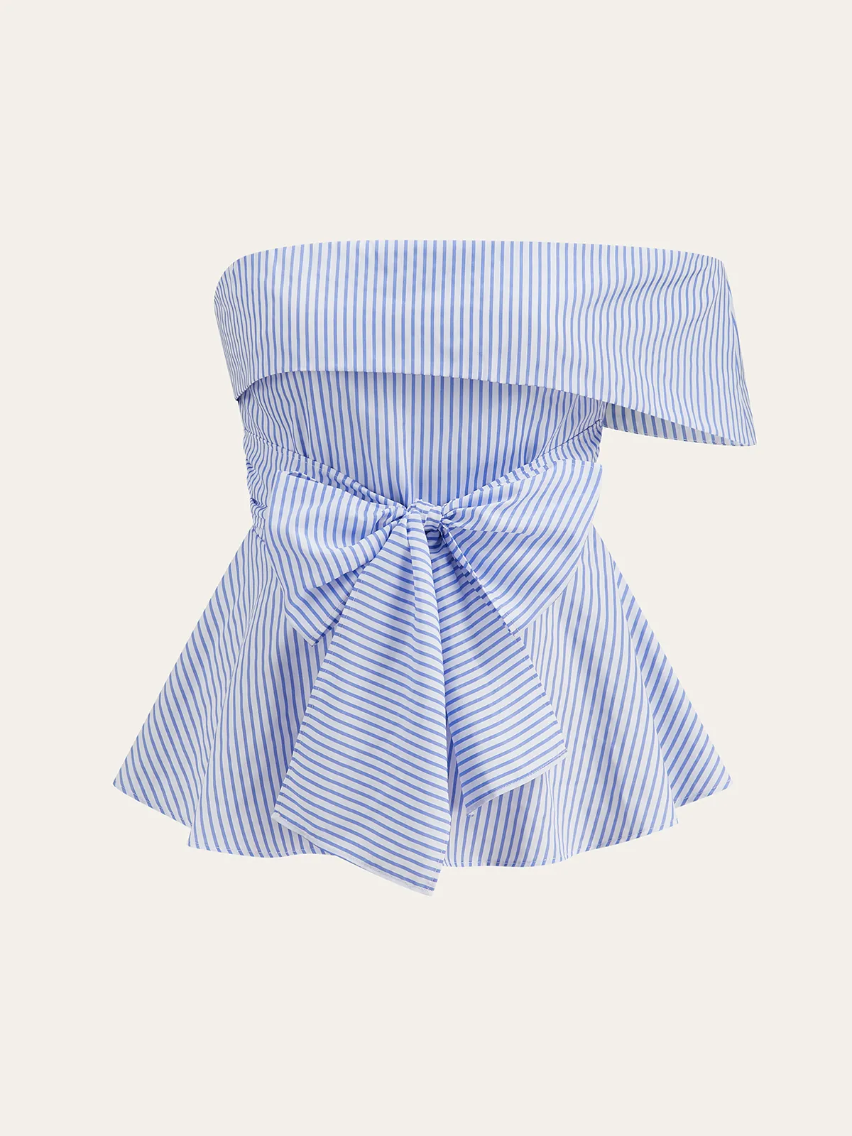 Off-Shoulder Striped Bow Tie Top sold by COMMENSE product image thumbnail 2