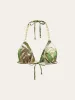 Print Chain Straps Triangle Bikini Top sold by COMMENSE