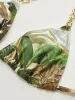 Print Chain Straps Triangle Bikini Top sold by COMMENSE