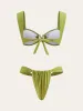 Tie-Back Metal Decor Bikini Set sold by COMMENSE