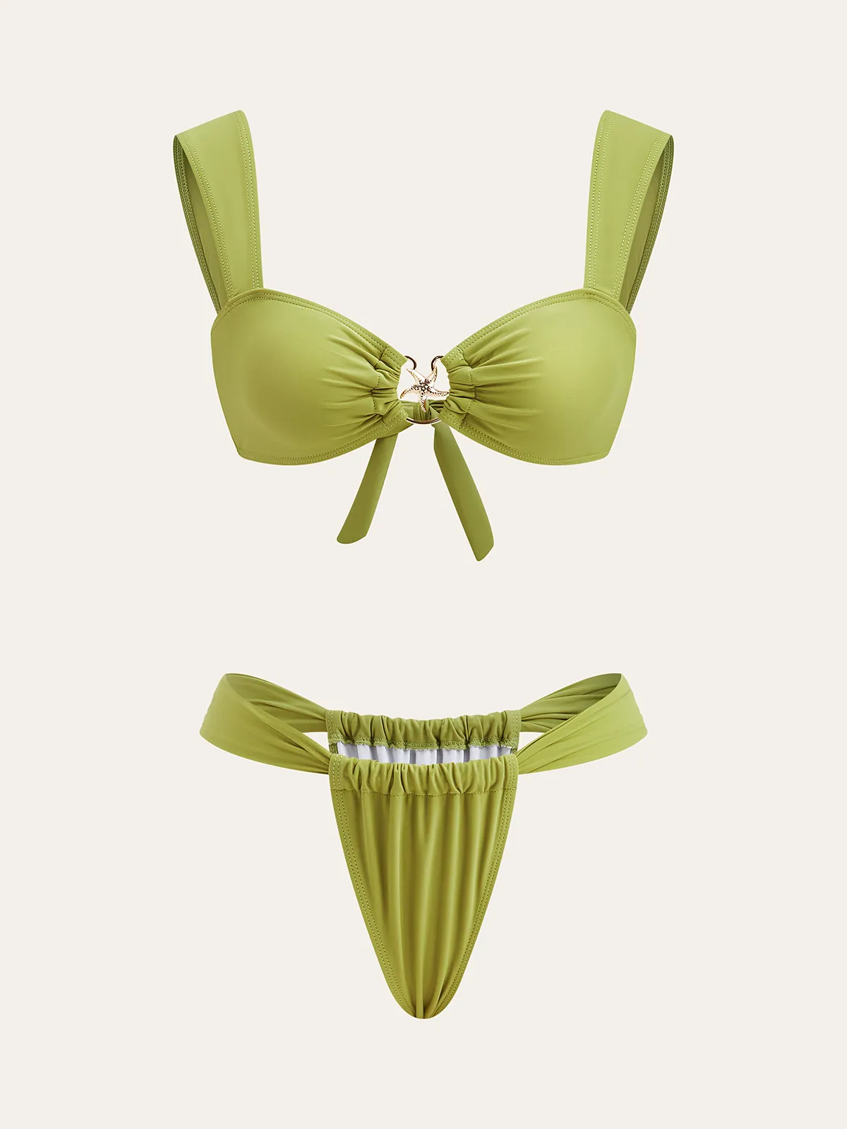 Tie-Back Metal Decor Bikini Set sold by COMMENSE