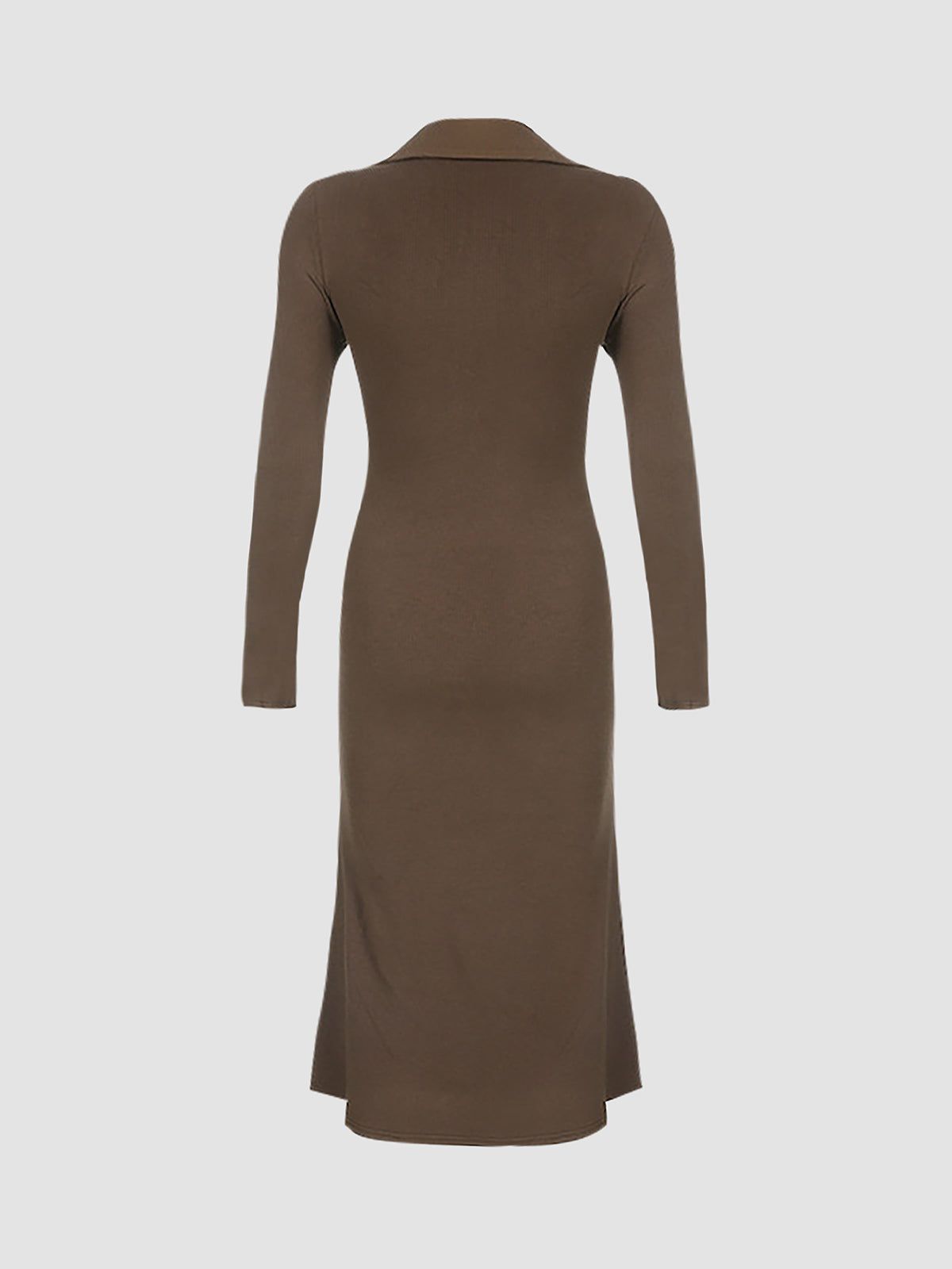 Side Button Rib Flowy Midi Dress sold by COMMENSE product image thumbnail 5