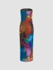 Tulle Printed Mesh Strapless Tube Midi Dress sold by COMMENSE
