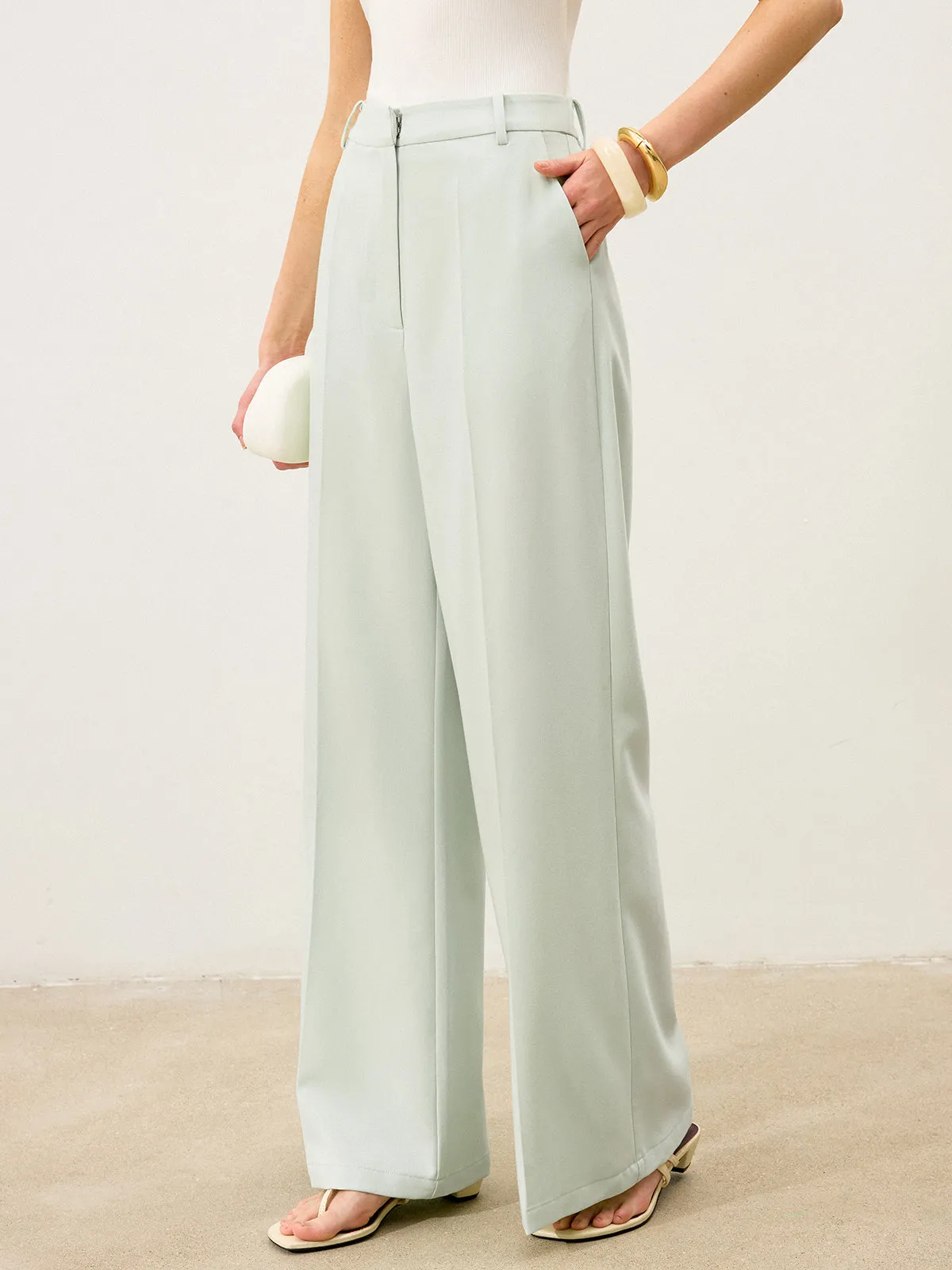 High-Waisted Wide-Leg Pants sold by COMMENSE