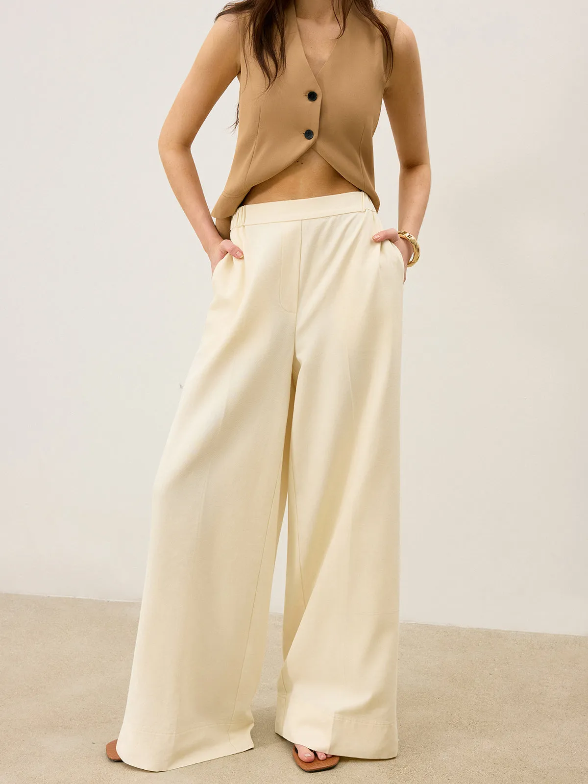 Pocketed Wide-Leg Pants sold by COMMENSE