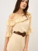 Semi-Sheer Chiffon One-Shoulder Ruffled Mini Dress sold by COMMENSE