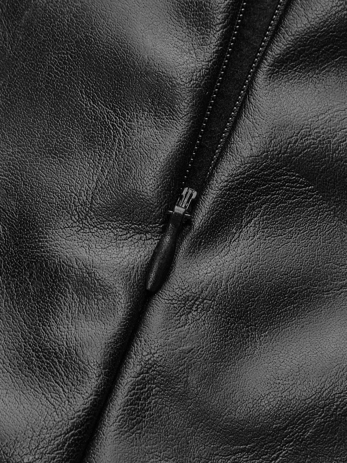 Satin Shirt Dress with Faux Leather Overlay sold by COMMENSE product image thumbnail 4