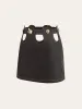 Metal Decor Cut-Out Denim Mini Skirt sold by COMMENSE
