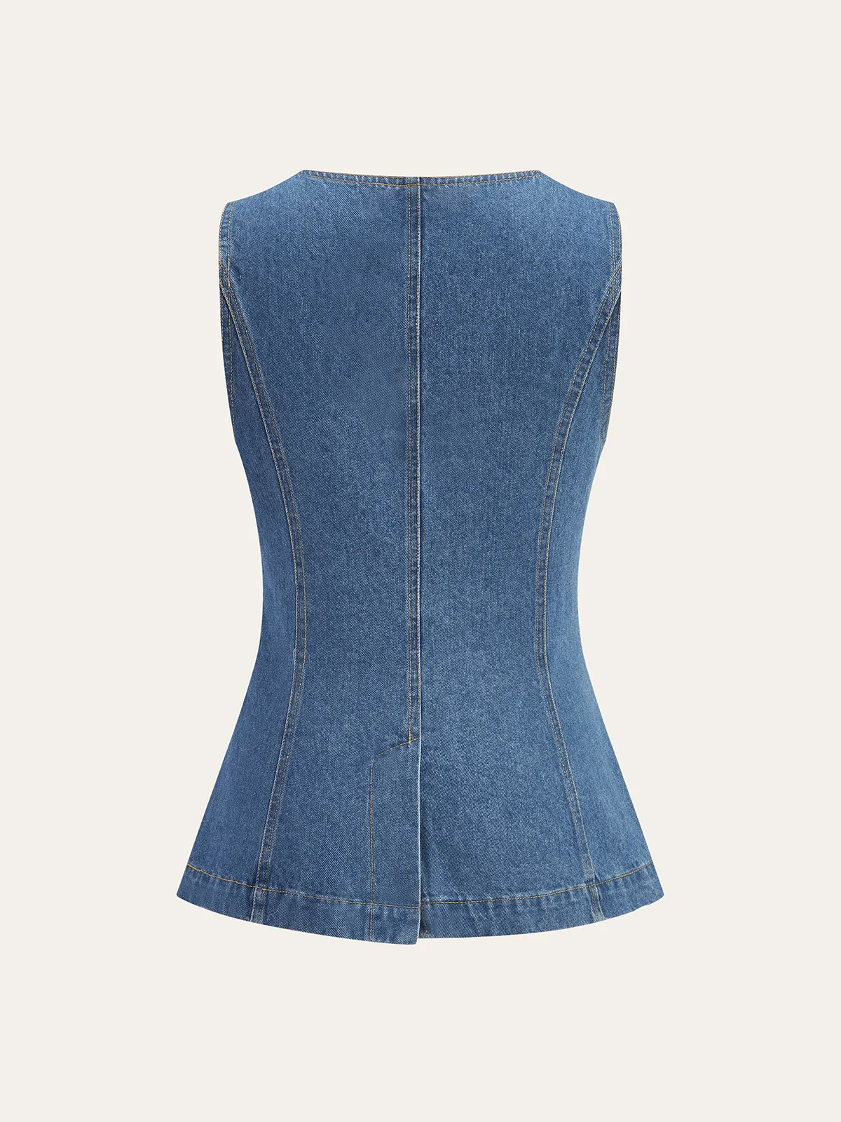Button-Front Denim Vest sold by COMMENSE product image thumbnail 2