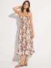 Print Backless Tie-Waist Midi Dress sold by COMMENSE