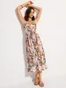 Print Backless Tie-Waist Midi Dress sold by COMMENSE