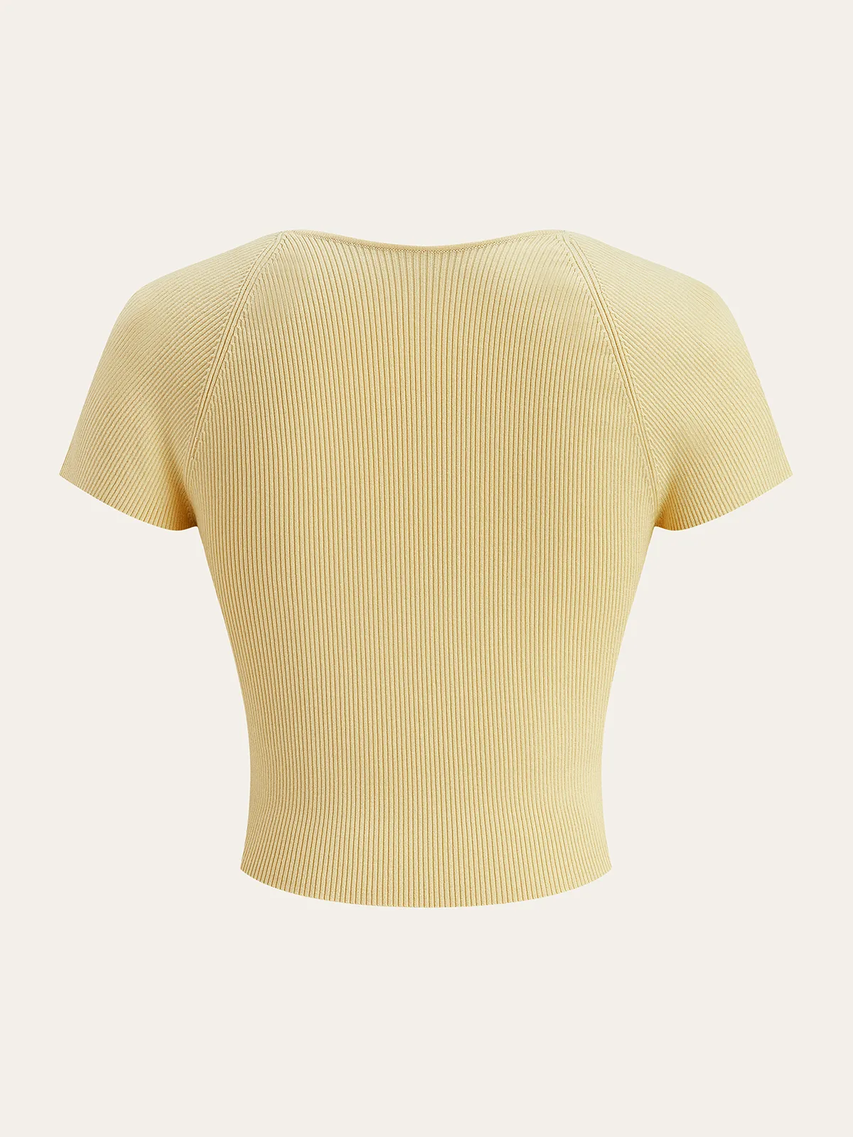 Ribbed Knit Square Neck Crop Top sold by COMMENSE product image thumbnail 2