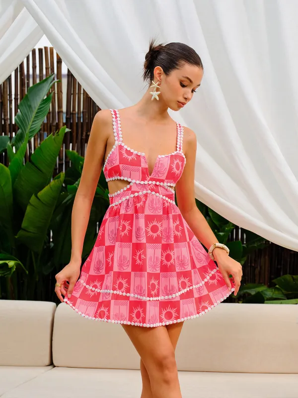 Cut-Out Detail Print Dress sold by COMMENSE