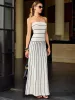 Strapless Striped Maxi Dress sold by COMMENSE