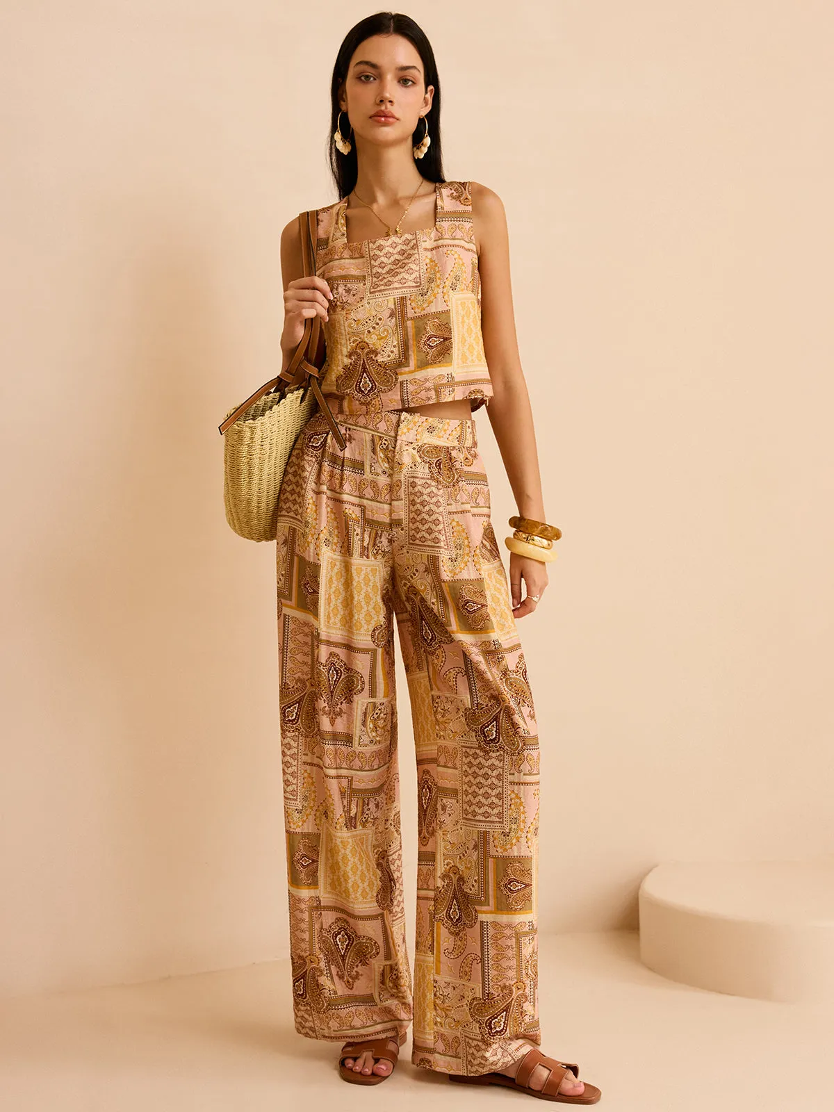 Ethnic Print Pants Set sold by COMMENSE