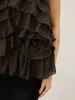 Tiered Ruffle Chiffon Halter Top with 3D Flower sold by COMMENSE