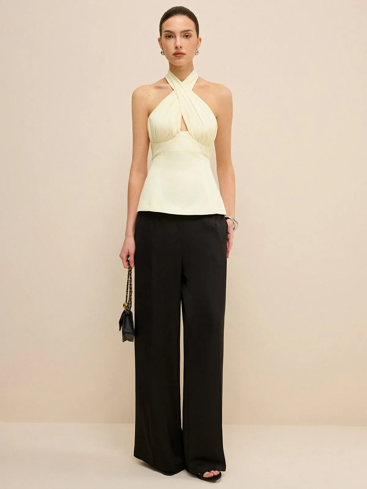 Cross-Over Halter Backless Tank Top sold by COMMENSE product image thumbnail 5