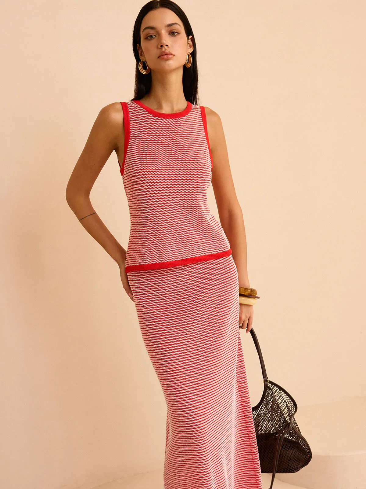 Striped Knit Sweater Co-ords Set sold by COMMENSE product image thumbnail 2