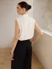 Sleeveless Blouse with Tie-Neckline sold by COMMENSE